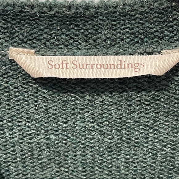 Soft Surroundings Sydney Dark Green Tunic Style Cable Knit Sweater Size XLP - Picture 4 of 6